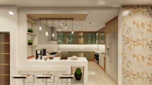 light Toned clutter free kitchen